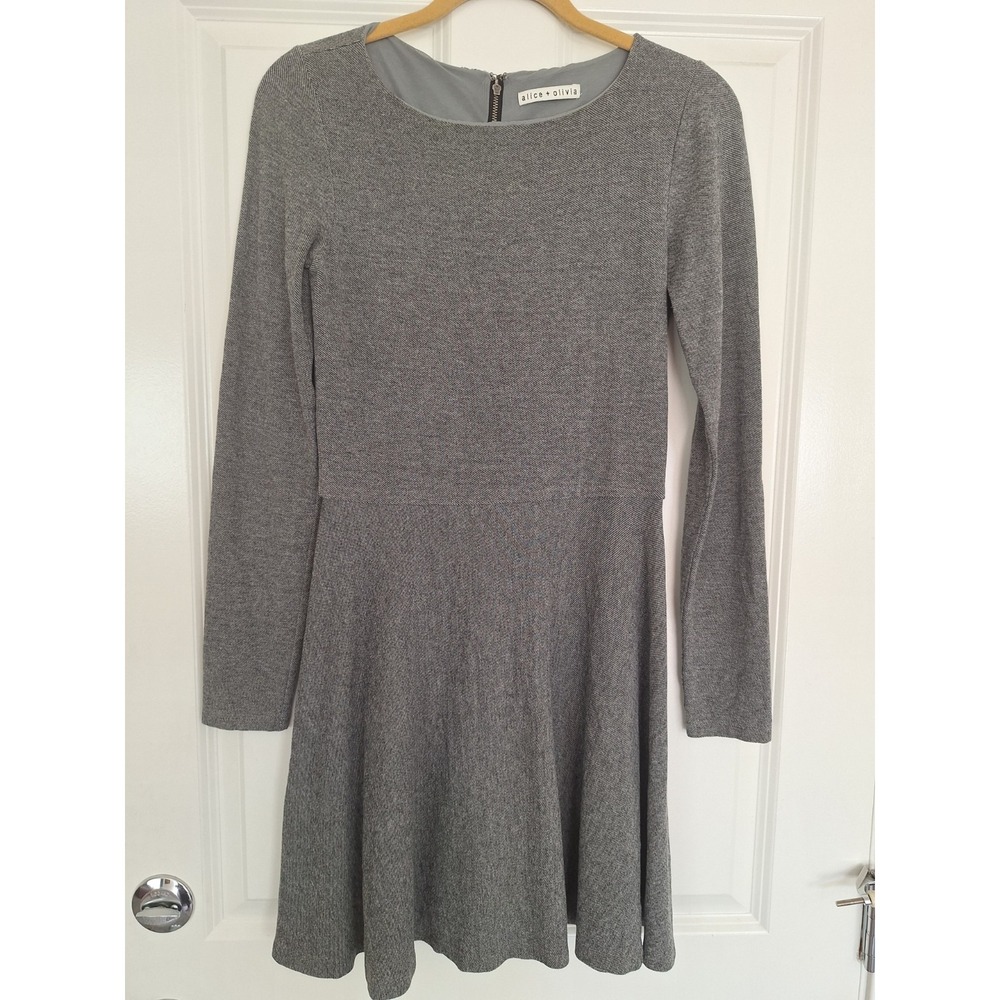 Alice + Olivia Heather Gray Long Sleeve Dress Size S